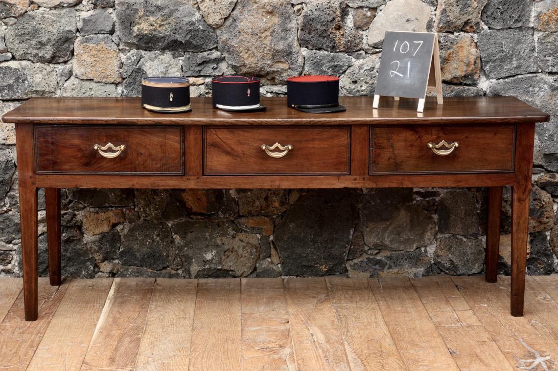 Breton Server or Three Drawer Side table